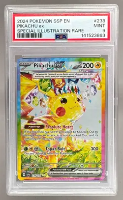 2024 Pokemon Surging Sparks 238 Pikachu ex SIR PSA 9 141523863 - Image 1