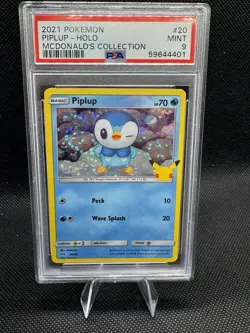 2021 POKEMON MCDONALD'S COLLECTION #20 PIPLUP-HOLO PSA 9 - Image 1