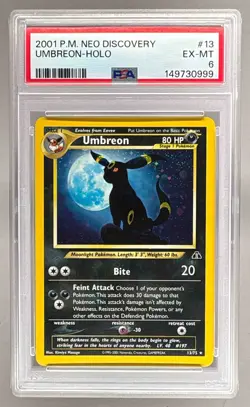 2001 Pokemon Neo Discovery 13 Umbreon Holo PSA 6 149730999 - Image 1