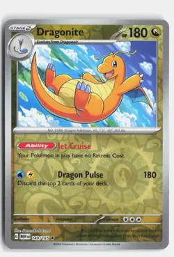 Dragonite 149/165 151 Rare Pokemon Reverse Holo NM - Image 1