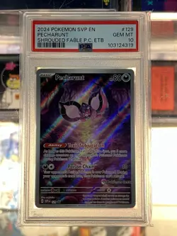PSA 10 Pecharunt 129 SVP 2024 Pokemon Center Shrouded Fable ETB Black Star Promo - Image 1