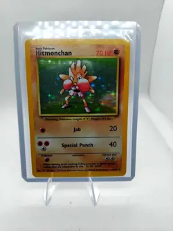 Hitmonchan 7/102 Holo Holo Rare Base Set Unlimited Pokemon Near Mint - Image 1