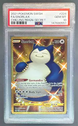 2021 Pokemon Sword & Shield Chilling Reign 224 Snorlax PSA 10 147680551 - Image 1