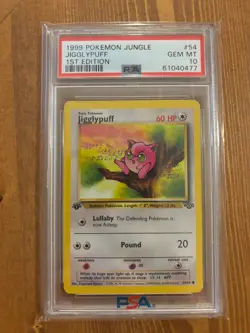 JIGGLYPUFF PSA 10 GEM MINT 1ST EDITION 1999 POKEMON JUNGLE #54 - Image 1