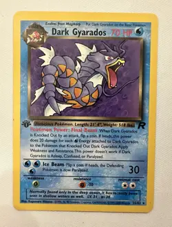 Dark Gyarados 25/82 1st Edition Team Rocket set NonHolo Rare LP raw Pokemon WOTC - Image 1