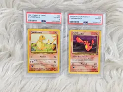 2 PSA 8 MINT 1999/2000 Pokemon Game Unlimited Base Set Charmander #46 #50 Rocket - Image 1