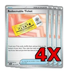 4x Redeemable Ticket 156/159 x4 - Journey Together - Pokemon TCG - Playset - Image 1