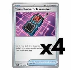 4x Team Rocket's Transceiver 178/182 - SV10: Destined Rivals Pokemon Playset x4 - Image 1