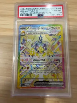 Pokemon Sv07 Stellar Crown Galvantula ex #168/142 Illustration Rare Holo PSA 10 - Image 3