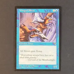 MTG - 1x Winged Sliver- Tempest - Light Play LP - Vintage - Blue - Common Magic - Image 2
