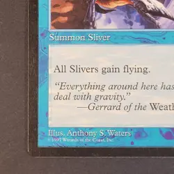 MTG - 1x Winged Sliver- Tempest - Light Play LP - Vintage - Blue - Common Magic - Image 3