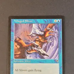 MTG - 1x Winged Sliver- Tempest - Light Play LP - Vintage - Blue - Common Magic - Image 5