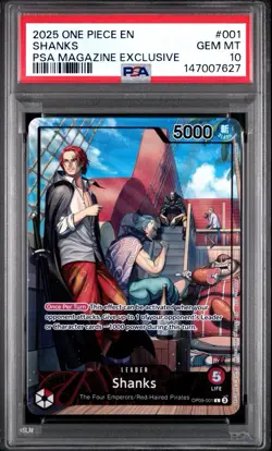 2025 One Piece Shanks PSA Magazine Exclusive Promo OP09-001 PSA 10 GEM MINT - Image 1