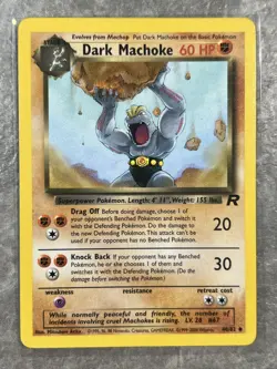 Dark Machoke 40/82 Pokemon TCG Team Rocket Vintage WOTC Card (Light Play) 1 - Image 1