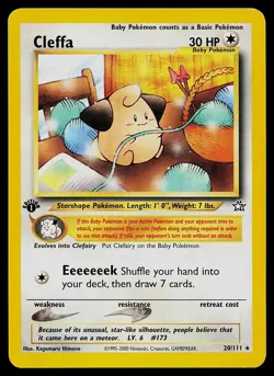 Pokemon Card - Cleffa Neo Genesis 20/111 1st Edition Rare - Image 1