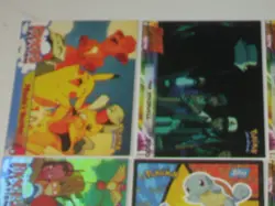 12 Topps 1999 Pokemon trading cards 1 holograph, 1 Sticker, 2 Puzzle, 9 Base Set - Image 2