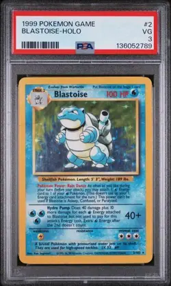 New Cert* Blastoise Holo PSA 3 - Base Set - Pokemon - 1999 - WOTC #2/102 - Image 1