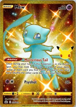 Pokemon TCG Mew 025/025 Celebrations Secret Rare Card NM (SKU 1-4) - Image 1