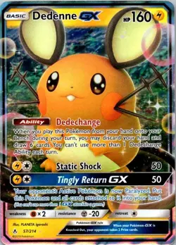 Dedenne GX – Pokemon TCG Unbroken Bonds 57/214 Ultra Rare NM (SKU 1-4) - Image 1