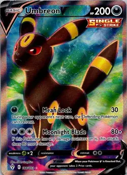 Pokemon TCG Umbreon V (Full Art) 188/203 SWSH07: Evolving Skies - (NM) (SKU 1-2) - Image 1