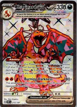 Pokemon TCG Charizard EX 215/197 Ultra Rare Obsidian Flames NM (SKU 1-5) - Image 1