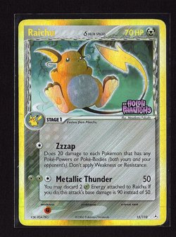 2006 Pokemon Ex Holon Phantoms Raichu 15/110 Reverse Holo Foil Rare STAMPED - Image 1
