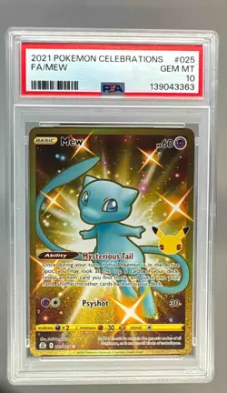 2021 Pokemon Sword & Shield Celebrations 025 Mew PSA 10 139043363 - Image 1