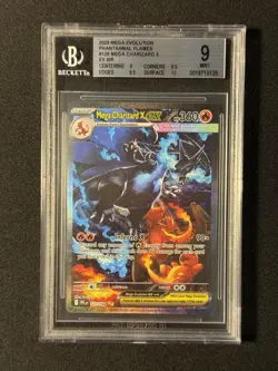 Pokemon Mega Charizard x EX 125/094 SIR Beckett 9 Mint Phantasmal Flames - Image 1