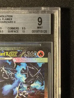 Pokemon Mega Charizard x EX 125/094 SIR Beckett 9 Mint Phantasmal Flames - Image 4