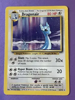 Pokemon TCG Base Set Dragonair Rare 18/102 - Image 2