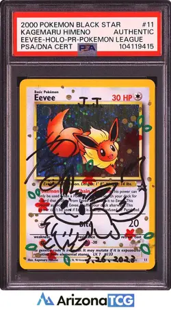 Pokemon 2000 Eevee 11 Holo Artist Autographed Kagemaru Himeno PSA Authentic - Image 1