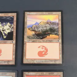 MTG - 4x Mountain - Odyssey - LP/NM - Vintage Basic Lands - All Artworks - Magic - Image 4