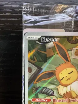 SEALED Pokemon Prismatic Evolutions Eevee SVP 173 Black Star Promo & Sleeves - Image 2