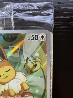 SEALED Pokemon Prismatic Evolutions Eevee SVP 173 Black Star Promo & Sleeves - Image 3