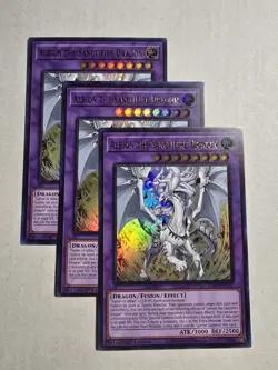 Yugioh! 3x Albion the Sanctifire Dragon RA05-EN037 Ultra Rare 1st Ed NM - Image 1