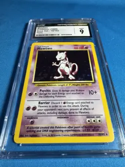 1999 MEWTWO 🔮 CGC 9 🔮 Pokemon Base Set Unlimited Holo TCG Card 10 Like PSA 📈 - Image 3