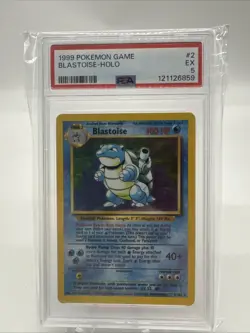 Pokemon TCG Blastoise Base Set Holo PSA 5 - Image 1