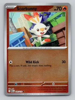 Reverse Holo Scorbunny 026/132 Common Mega Evolution Pokemon - Image 1