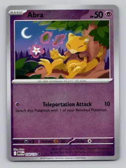 Reverse Holo Abra 054/132 Common Mega Evolution Pokemon - Image 1
