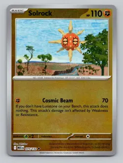 Reverse Holo Solrock 075/132 Uncommon Mega Evolution Pokemon - Image 1
