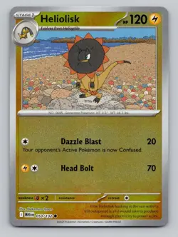 Reverse Holo Heliolisk 053/132 Common Mega Evolution Pokemon - Image 1