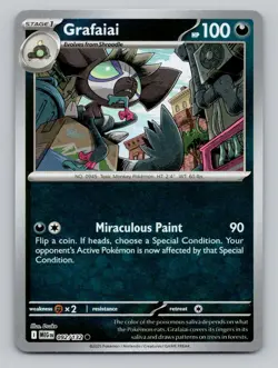 Reverse Holo Grafaiai 092/132 Common Mega Evolution Pokemon - Image 1