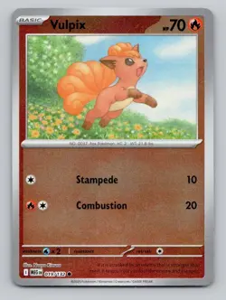 Reverse Holo Vulpix 019/132 Common Mega Evolution Pokemon - Image 1