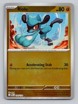 Reverse Holo Riolu 076/132 Common Mega Evolution Pokemon - Image 1