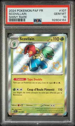 2024 Pokemon FRENCH Destinees de Paldea EV4.5 Scovilain Shiny 107/091 PSA 10 GEM - Image 1