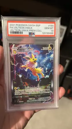Pokemon Jolteon VMAX SWSH184 PSA 10 - Image 1