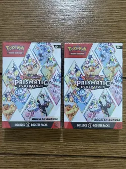 Pokemon Scarlet & Violet Prismatic Evolutions Booster Bundle Lot Of 2 - Image 1
