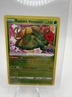 Pokemon TCG Radiant Venusaur Pokemon GO 004/078 Holo Radiant Rare - Image 1