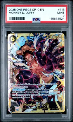 One Piece English OP10 MONKEY D. LUFFY Secret Rare PSA 9 #118 - Image 1