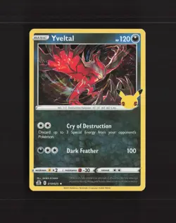 Yveltal 019/025 Celebrations Holo Rare Pokemon Card NM - Image 1